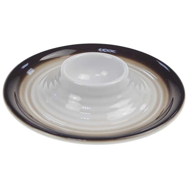 Eierbecher mit Schalenablage Winterling Röslau Relief brauner Rand gebraucht - sehr gut