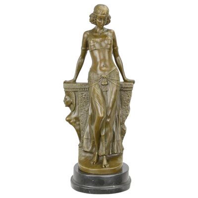 Bronzeskulptur Bronzefigur Ägyptische Tänzerin