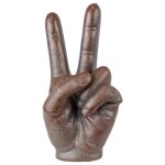 Skulptur Gusseisen Peace-Zeichen Hand