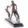 Art Deco Bronzefigur Weiblicher Akt mit Windhunden Spring Frolic nach M.Bouraine
