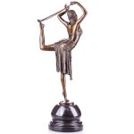 Art Deco Bronzefigur Tänzerin mit Ring nach D.H.Chiparus