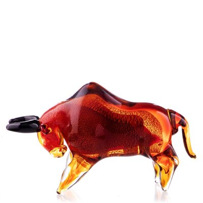 Skulptur Figur Stier Bulle Glas Murano-Stil