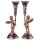 Porzellan mit Bronze Kerzenständer Engel Set/2
