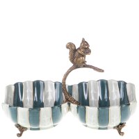 Porzellan mit Bronze Schale Eichhörnchen