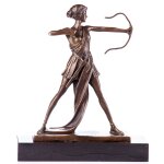 Art Deco Bronzefigur Bogenschützin Diana nach Preiss