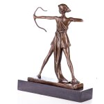 Art Deco Bronzefigur Bogenschützin Diana nach Preiss