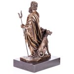 Bronzefigur Hades mit dreiköpfigem Hund Kerberos