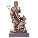 Bronzefigur Hades mit dreiköpfigem Hund Kerberos