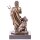Bronzefigur Hades mit dreiköpfigem Hund Kerberos