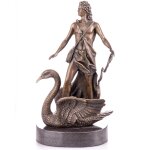 Mythologische Bronzefigur Apollon auf Schwan