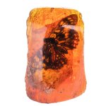 Figur Skulptur Resin Bernsteinimitat mit echtem...