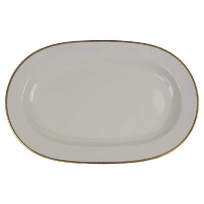 Speiseplatte Goldrand 39x25,3 cm Edelstein 6302 Elfenbein Beige gebraucht - gut