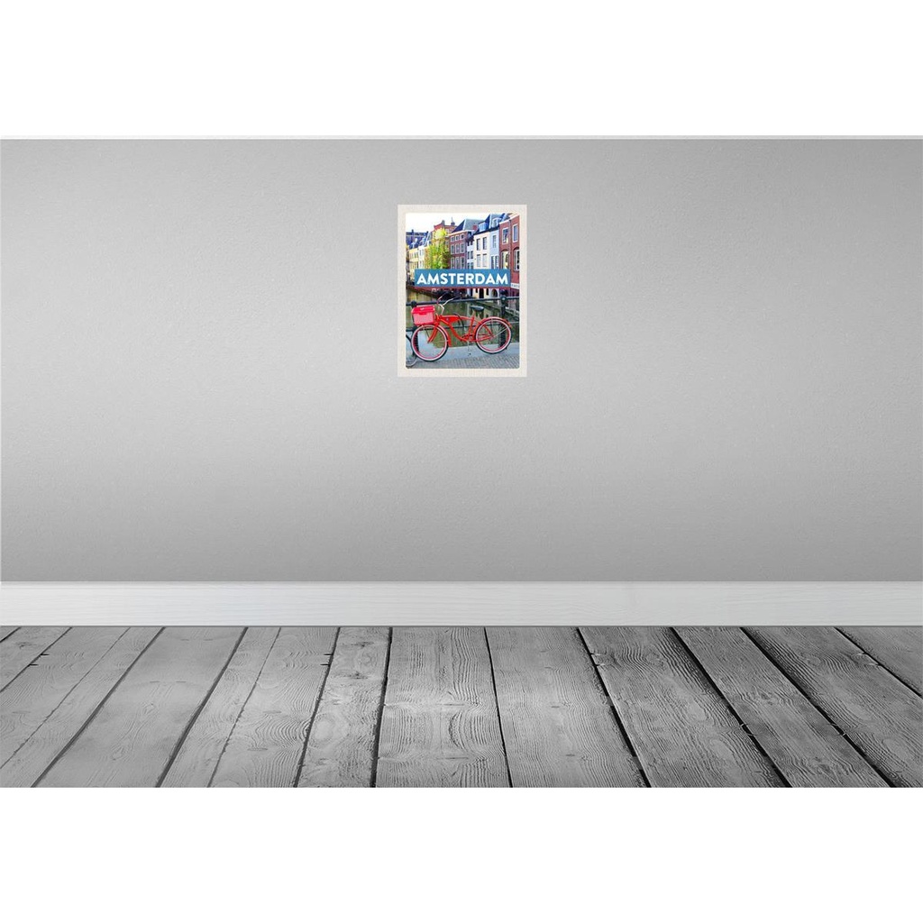 [LA-129740] Blechschild 30x20 cm Amsterdam Reiseziel Fahrrad Bildmotiv Reisemotiv Abenteuer Reisen Urlaub Bild 2