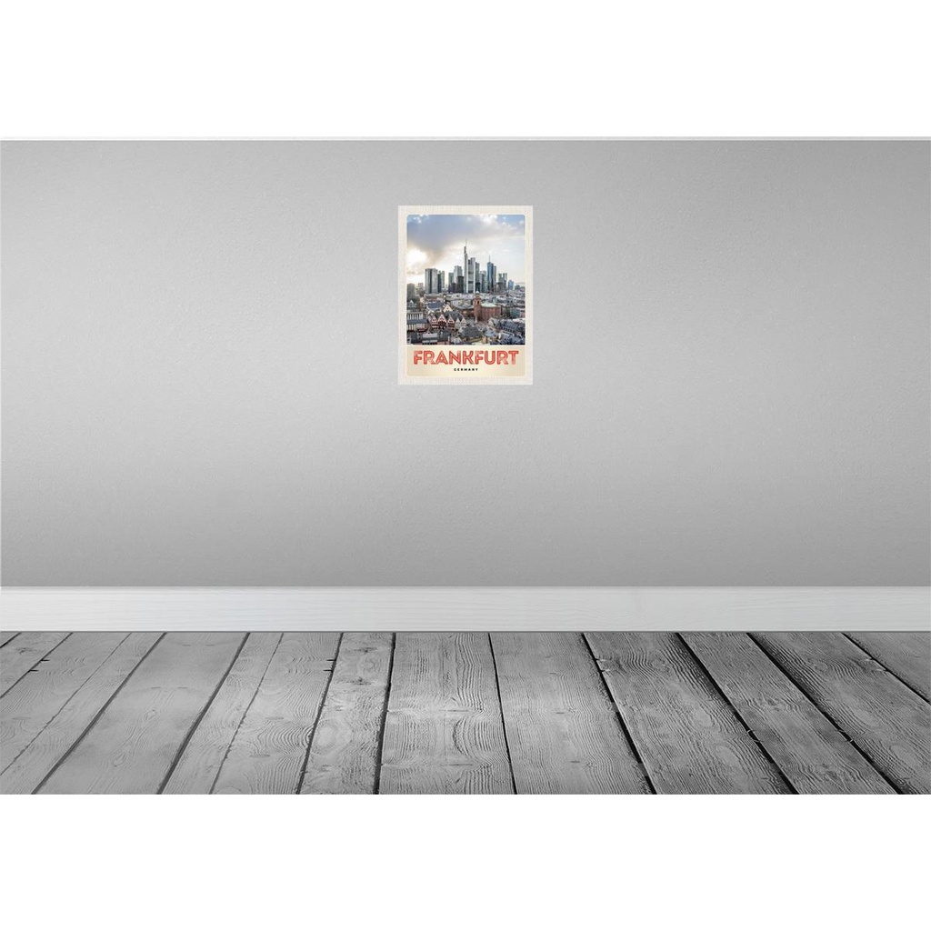 [LA-137365] Blechschild 40x30 cm Frankfurt Stadt Hochhäuser Altstadt Bildmotiv Reisemotiv Abenteuer Reisen Deutschland Urlaub Bild 2