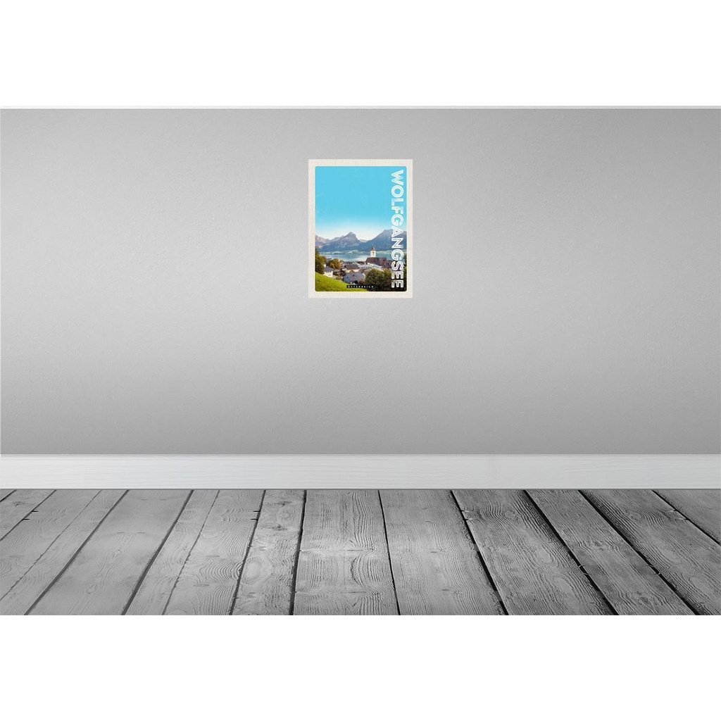 [LA-137727] Blechschild 40x30 cm Wolfgangsee Familienurlaub See Wälder Bildmotiv Reisemotiv Abenteuer Reisen Urlaub Bild 2