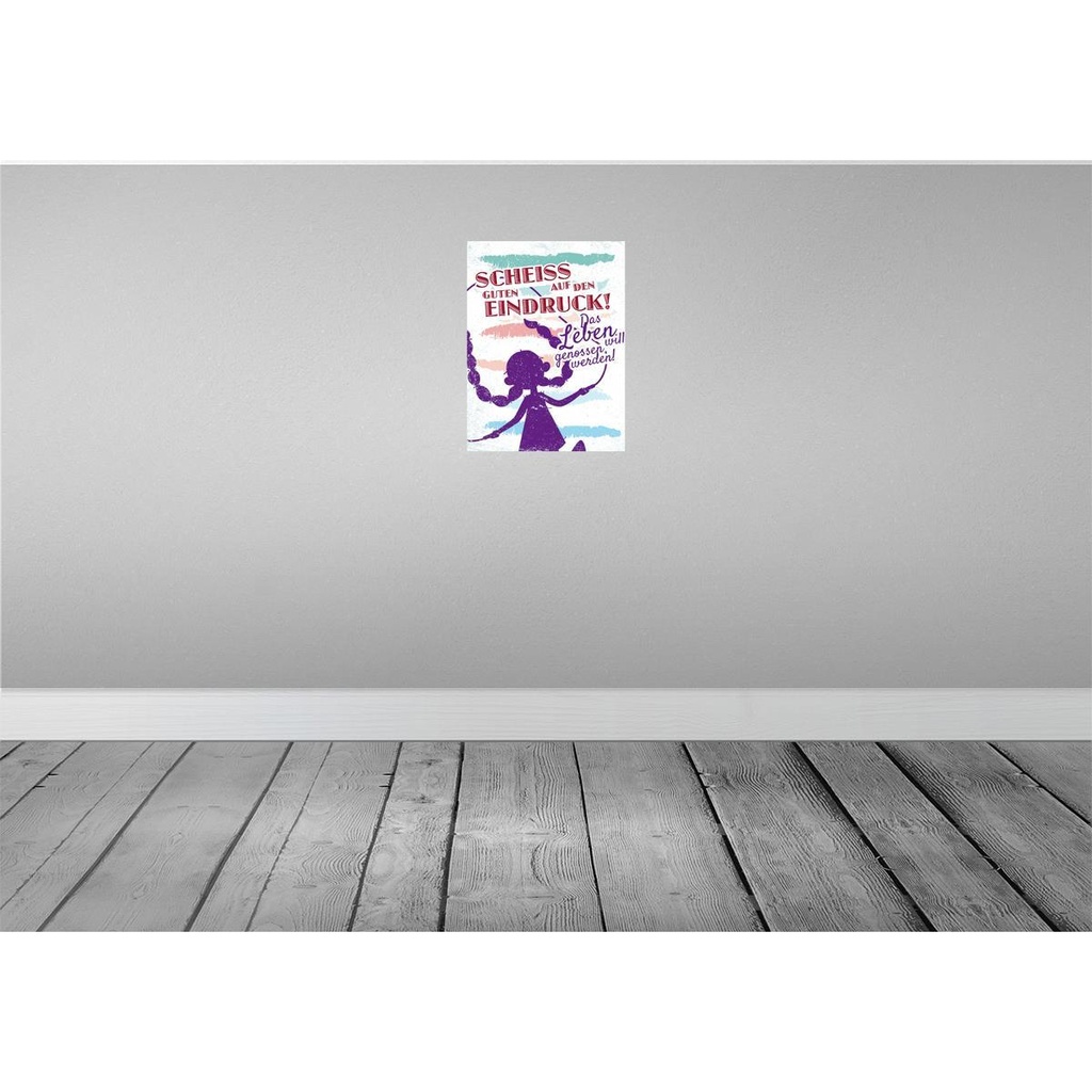 [LA-138607] Blechschild 40x30 cm Scheiss auf den guten Eindruck Dekoration Spruch Zitat Bild 2