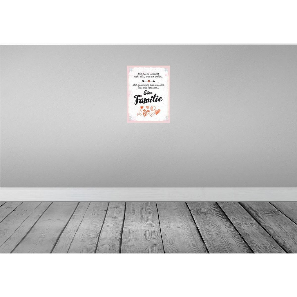 [LA-138615] Blechschild 40x30 cm Familie Zusammen sind wir alles Freunde Bild 2