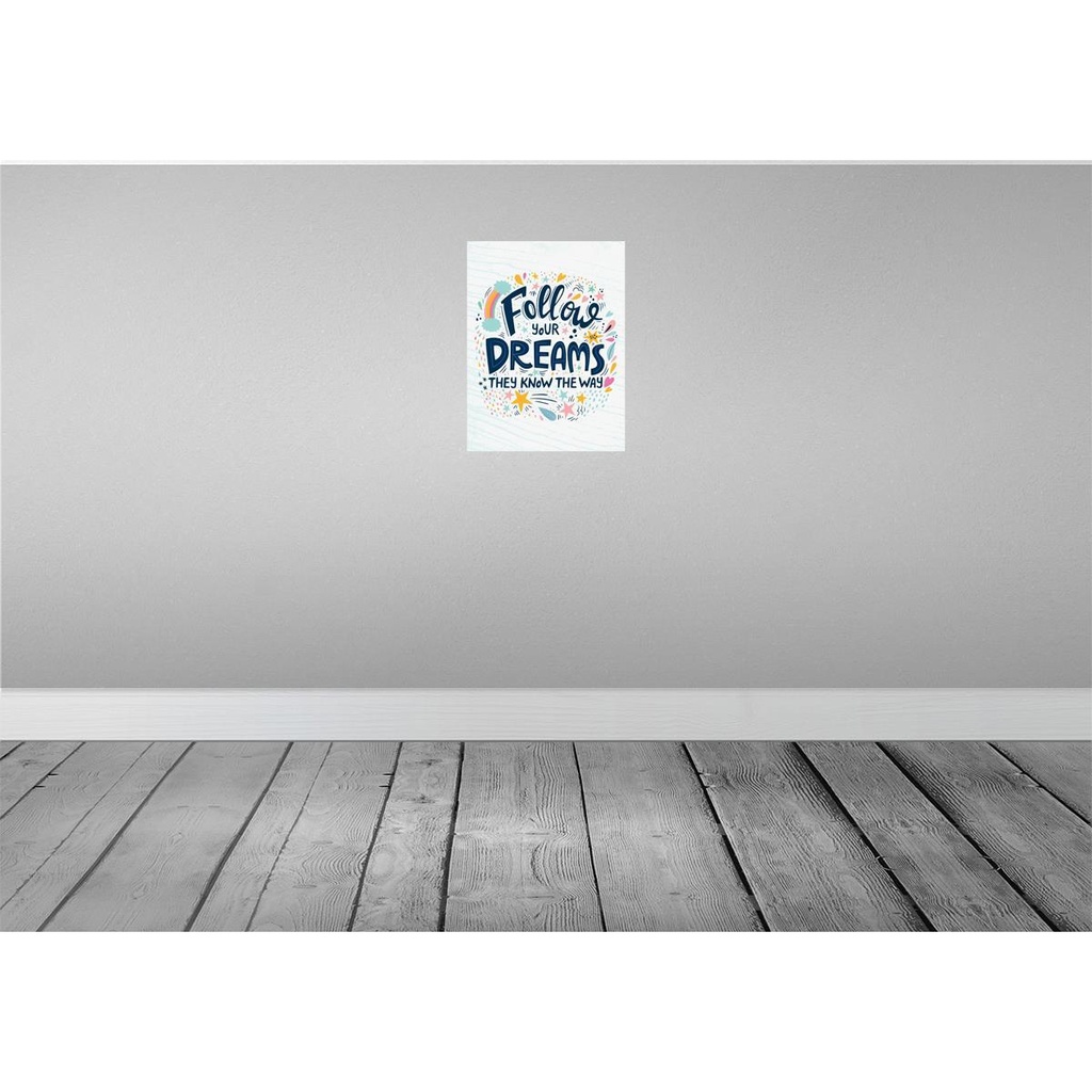 [LA-138632-H] Holzschild 40x30 cm Follow your dreams they know Way Spruch Zitat Bild 2