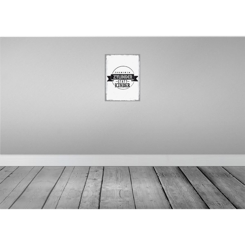 [LA-138651-H] Holzschild 40x30 cm lustig Zylinder statt Kinder Dekoration Bild 2
