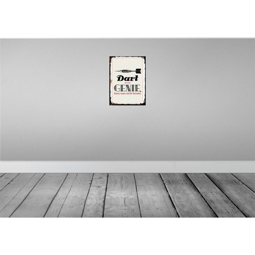 [LA-138654-H] Holzschild 40x30 cm Dart Genie kann man nicht lernen Sport Hobby Bild 2