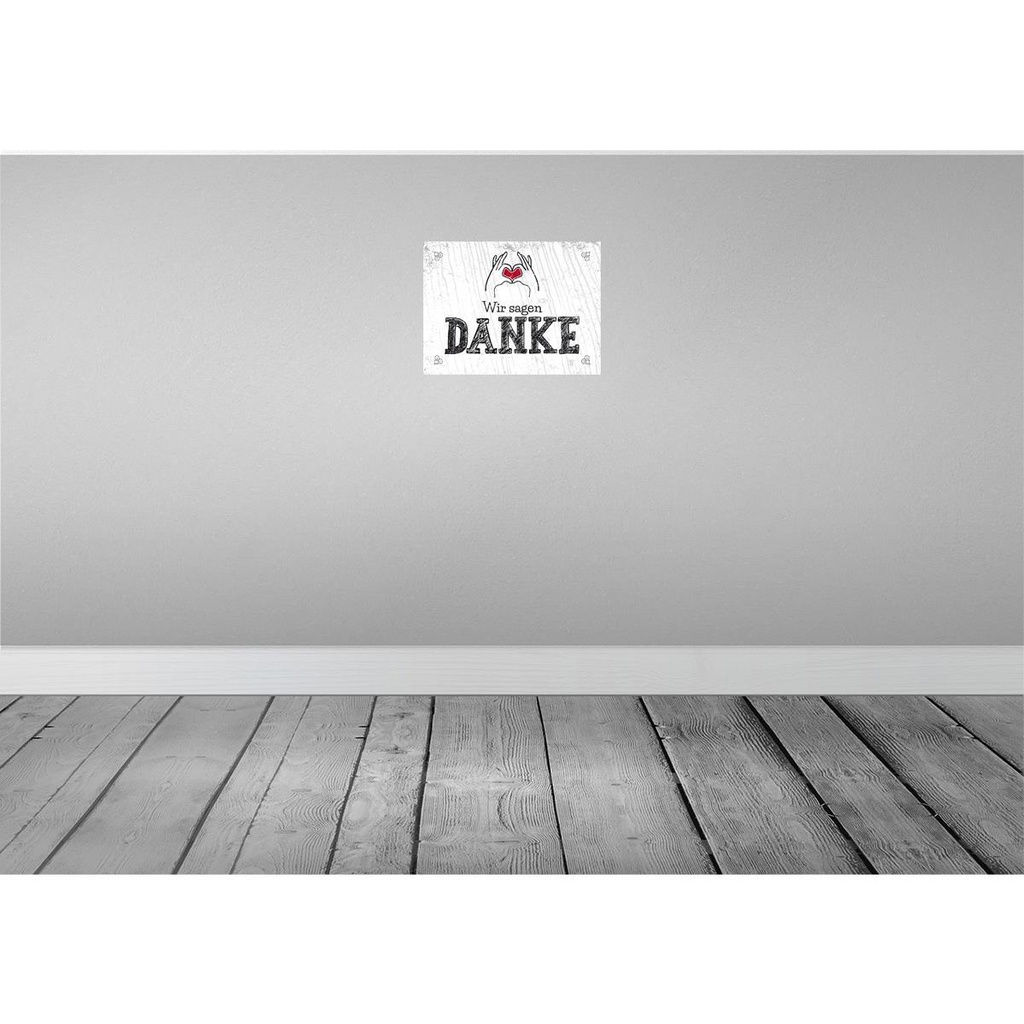 [LA-138656-H] Holzschild 30x40 cm wir sagen danke Herz Dekoration Bild 2