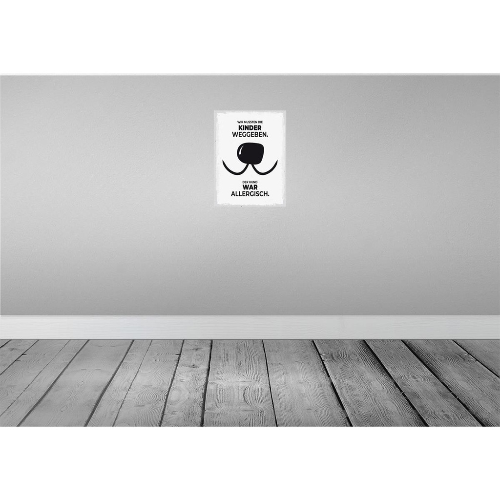 [LA-138669-H] Holzschild 40x30 cm Hund Wir mussten Kinder weggeben Tier Haustier Bild 2