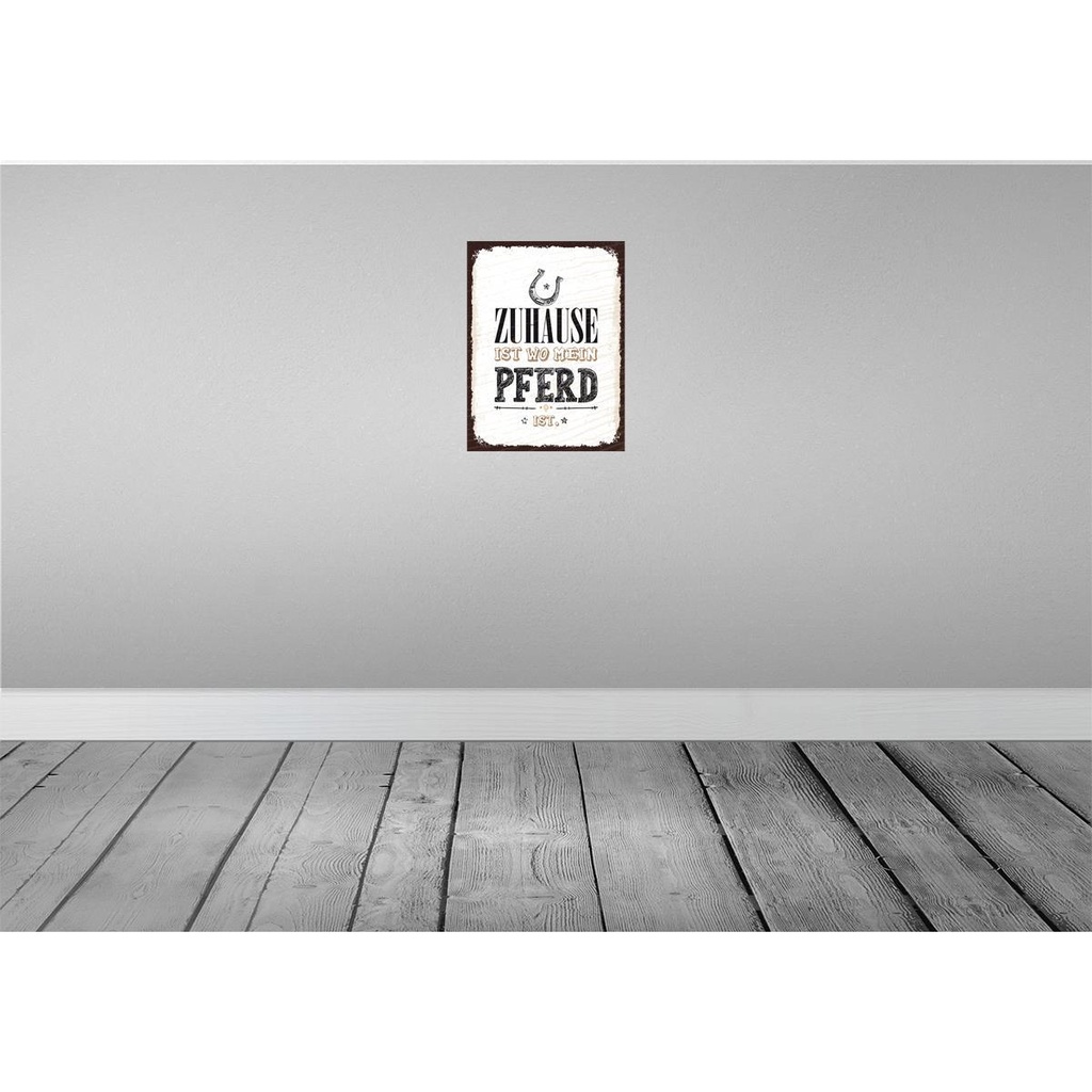 [LA-138675-H] Holzschild 40x30 cm Zuhause ist wo mein Pferd Geschenk Bild 2