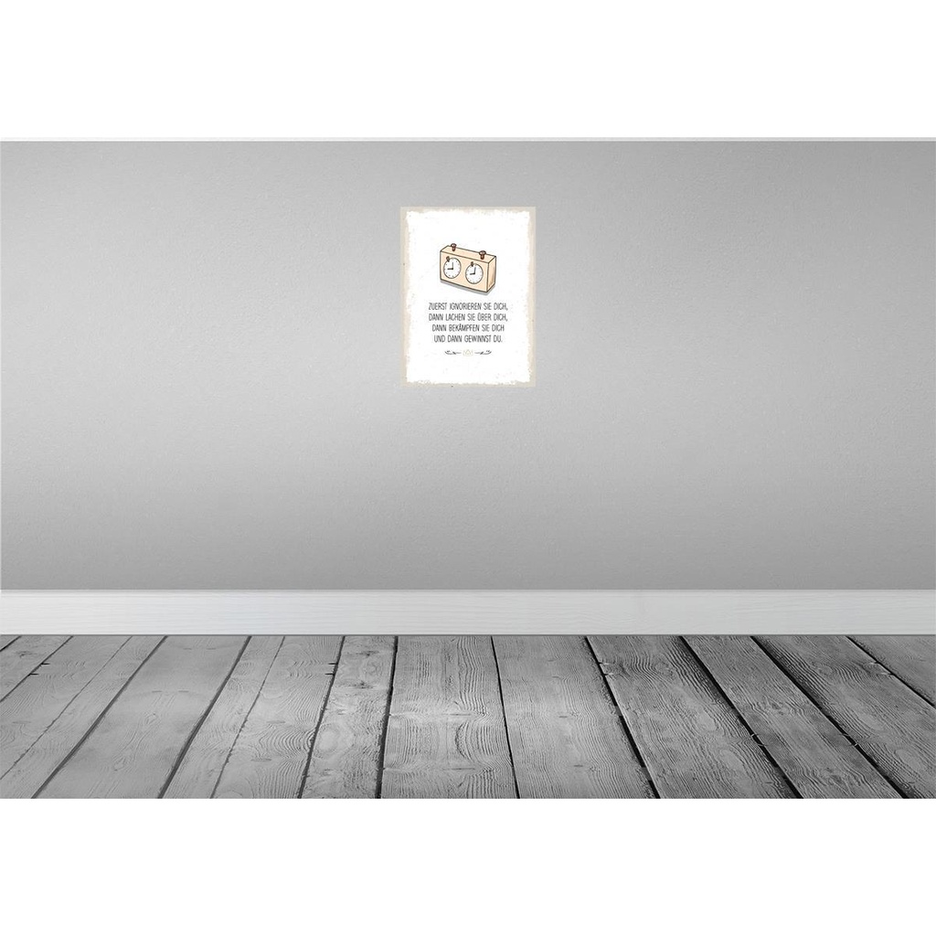 [LA-138679-H] Holzschild 40x30 cm Zuerst ignorieren dich du gewinnst Spruch Zitat Bild 2