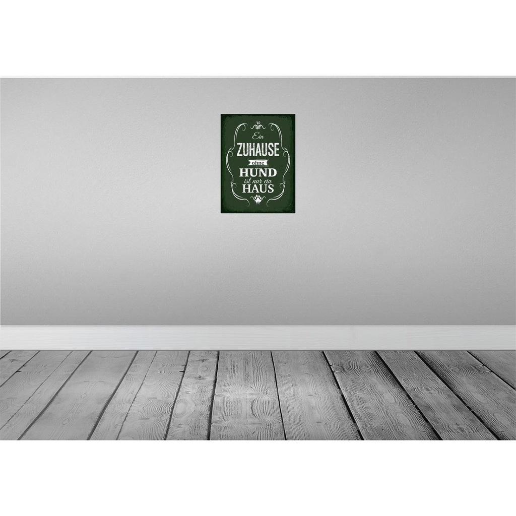 [LA-138681-H] Holzschild 40x30 cm Hund Zuhause ist nur ein Haus Tier Haustier Bild 2
