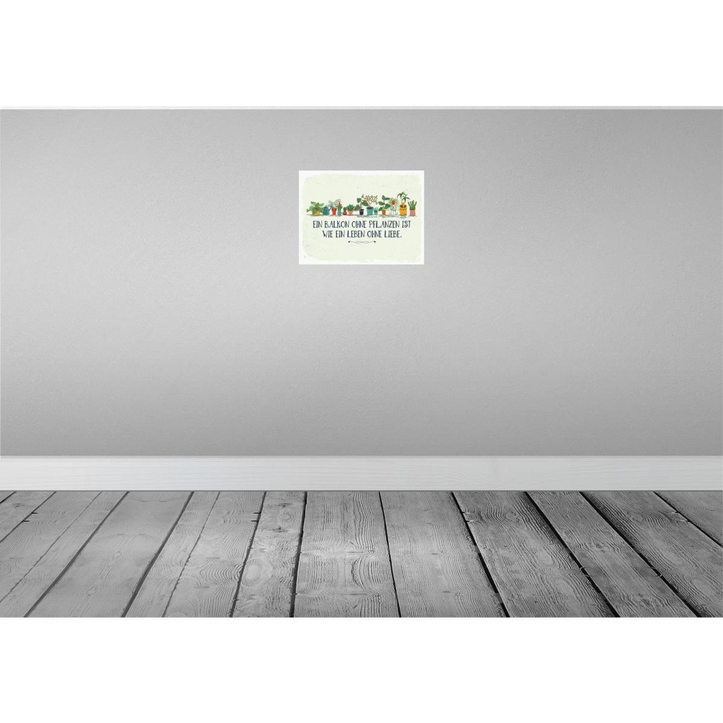 [LA-138684-H] Holzschild 30x40 cm Balkon ohne Pflanzen Leben ohne Bild 2