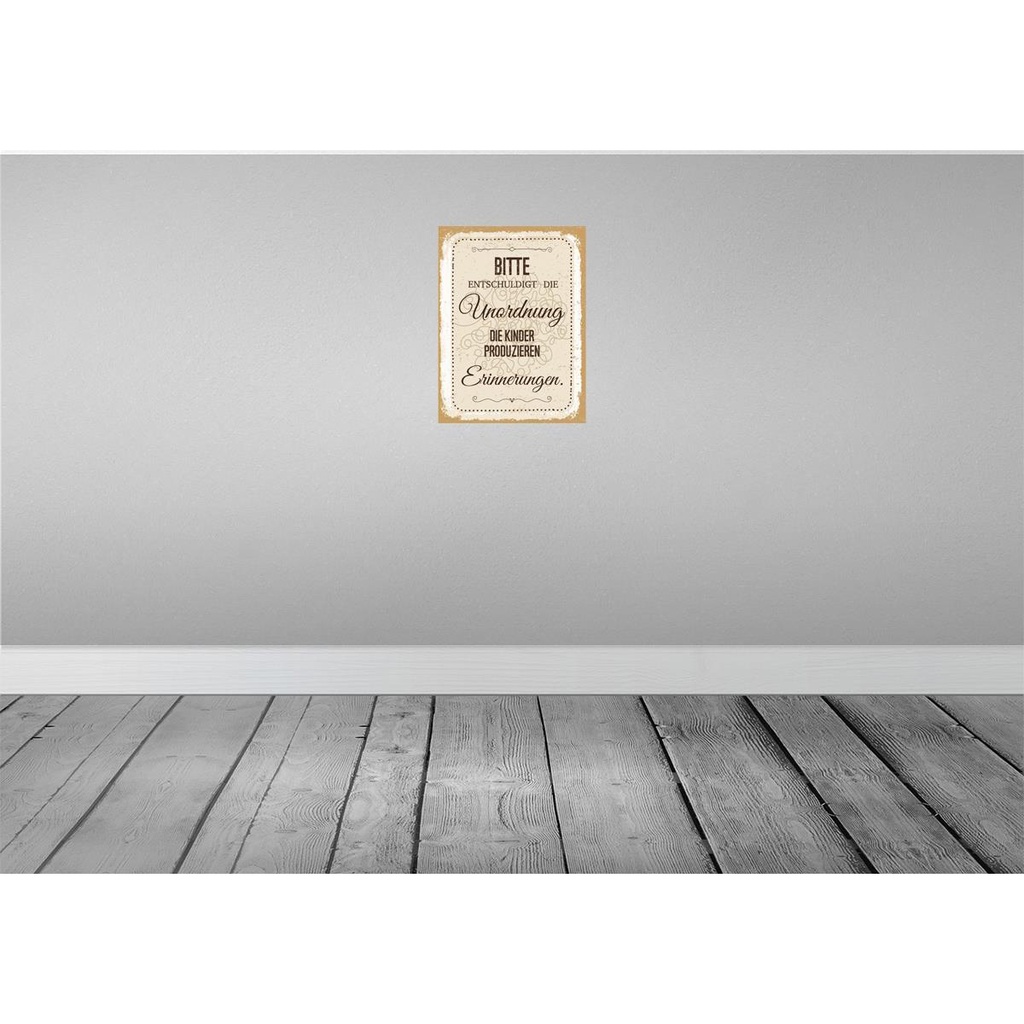 [LA-138689-H] Holzschild 40x30 cm Bitte Entschuldigt Unordnung Warnschild Hinweisschild Bild 2
