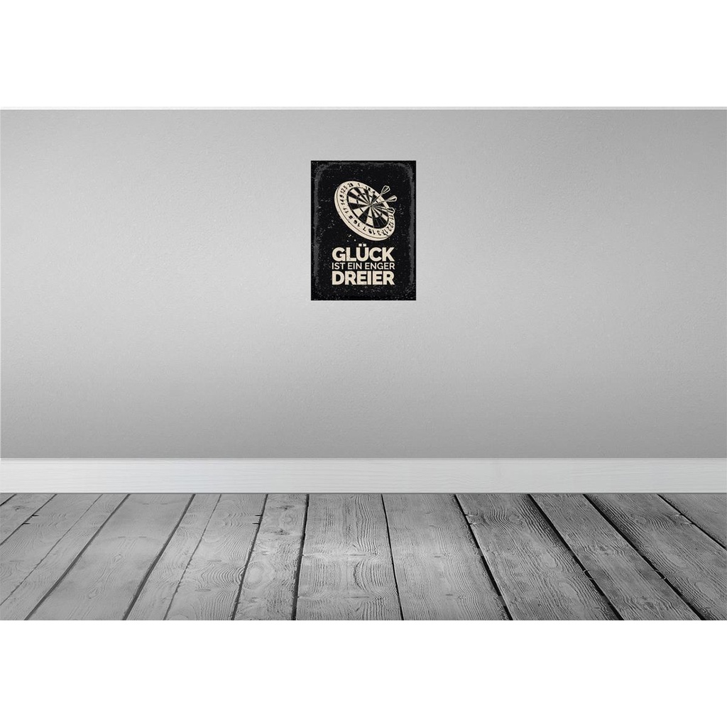 [LA-138693-H] Holzschild 40x30 cm Dart Glück ist ein enger Dreier Sport Hobby Bild 2