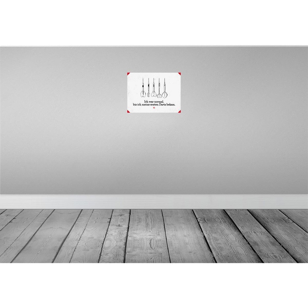 [LA-138698] Blechschild 30x40 cm Dart Ich Zitat war normal bis Darts Sport Hobby Spruch Bild 2