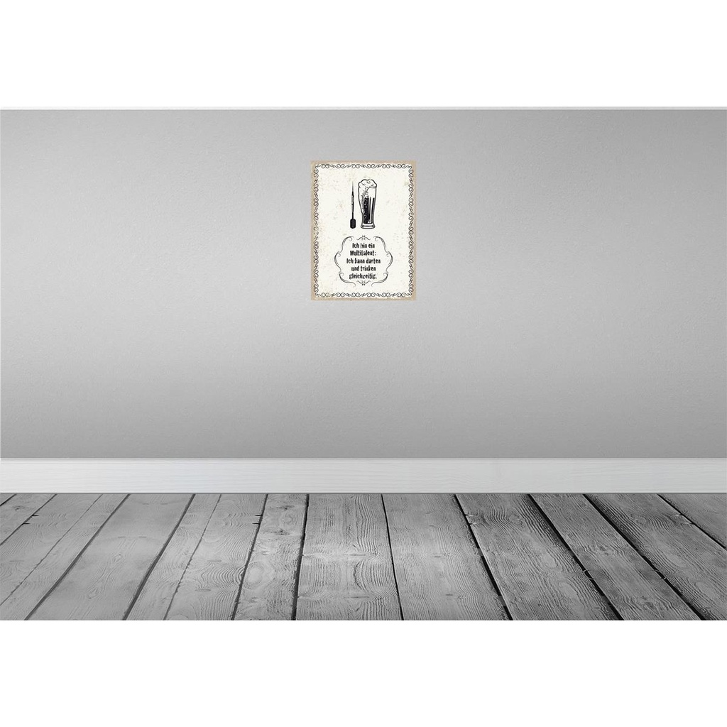 [LA-138700-H] Holzschild 40x30 cm Multitalent kann trinken darten Spruch Zitat Bild 2