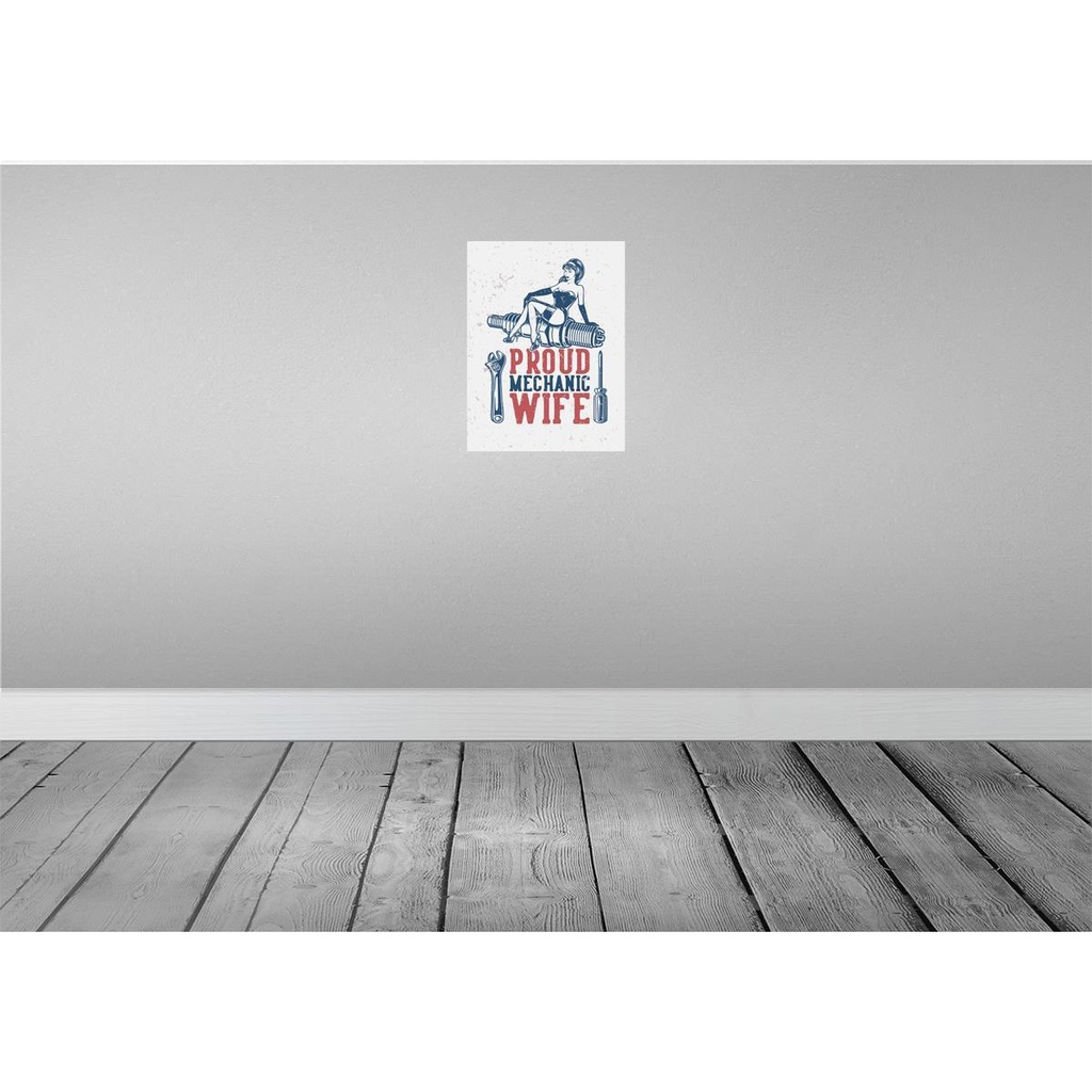 [LA-138713-H] Holzschild 40x30 cm Pinup Proud mechanic wife Pin Up Bild 2