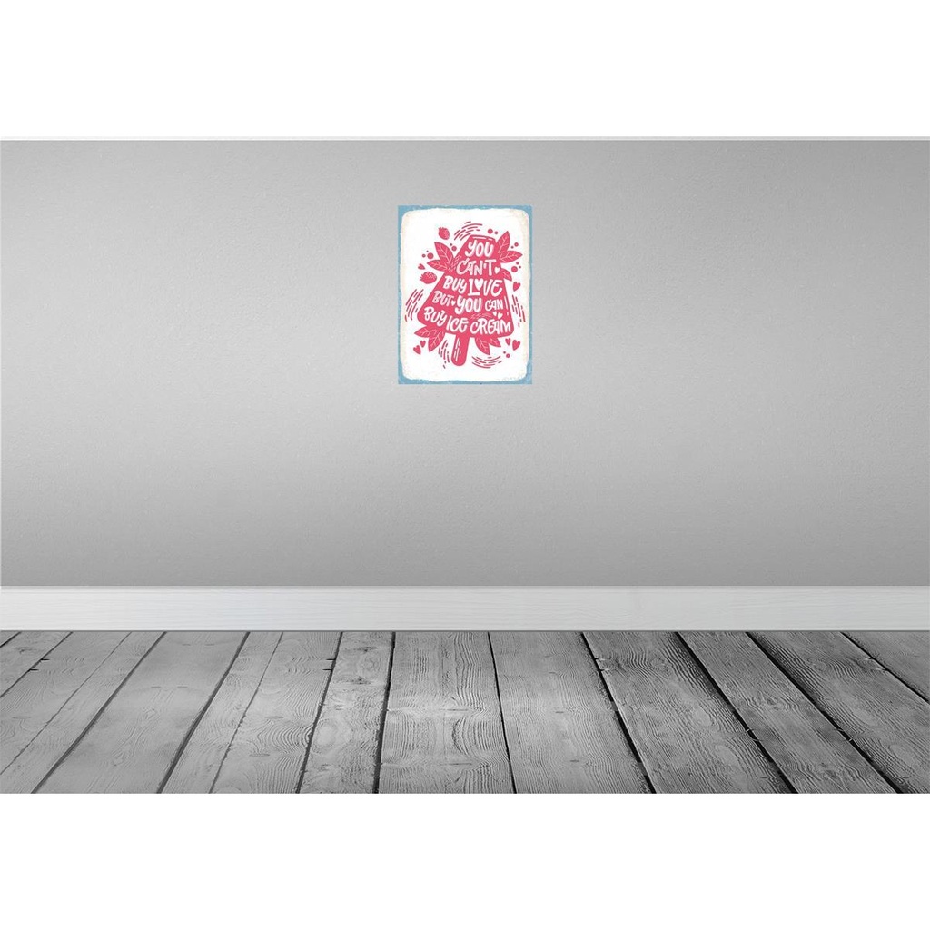 [LA-138718] Blechschild 40x30 cm Can´t buy love but Ice Cream Essen Trinken Bild 2