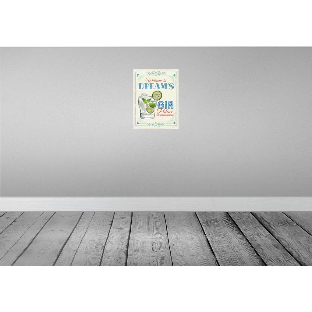 [LA-138722] Blechschild 40x30 cm Welcome to dream´s Gin Palace Essen Trinken Bild 2
