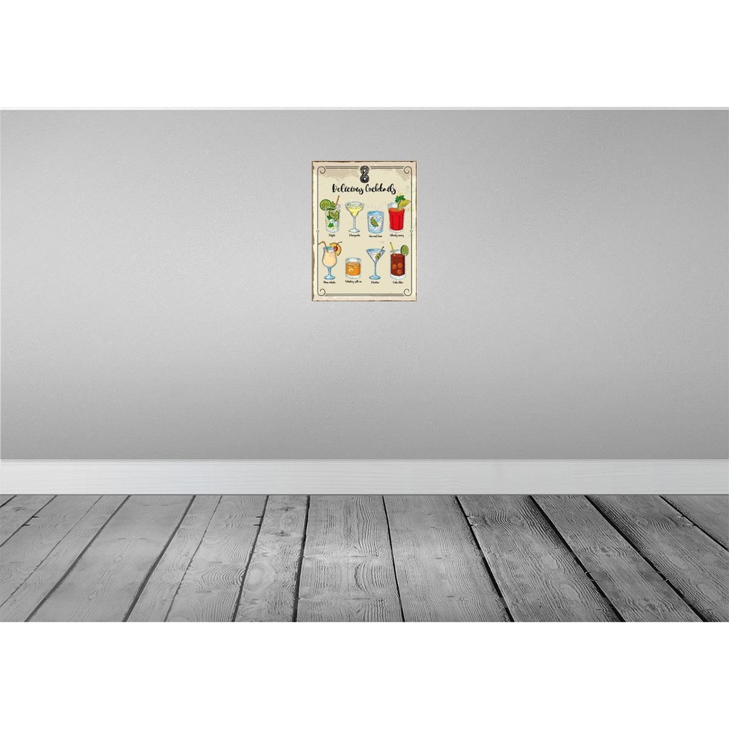 [LA-138739] Blechschild 40x30 cm Cocktails Mojito Martini Margarita Essen Trinken Bild 2