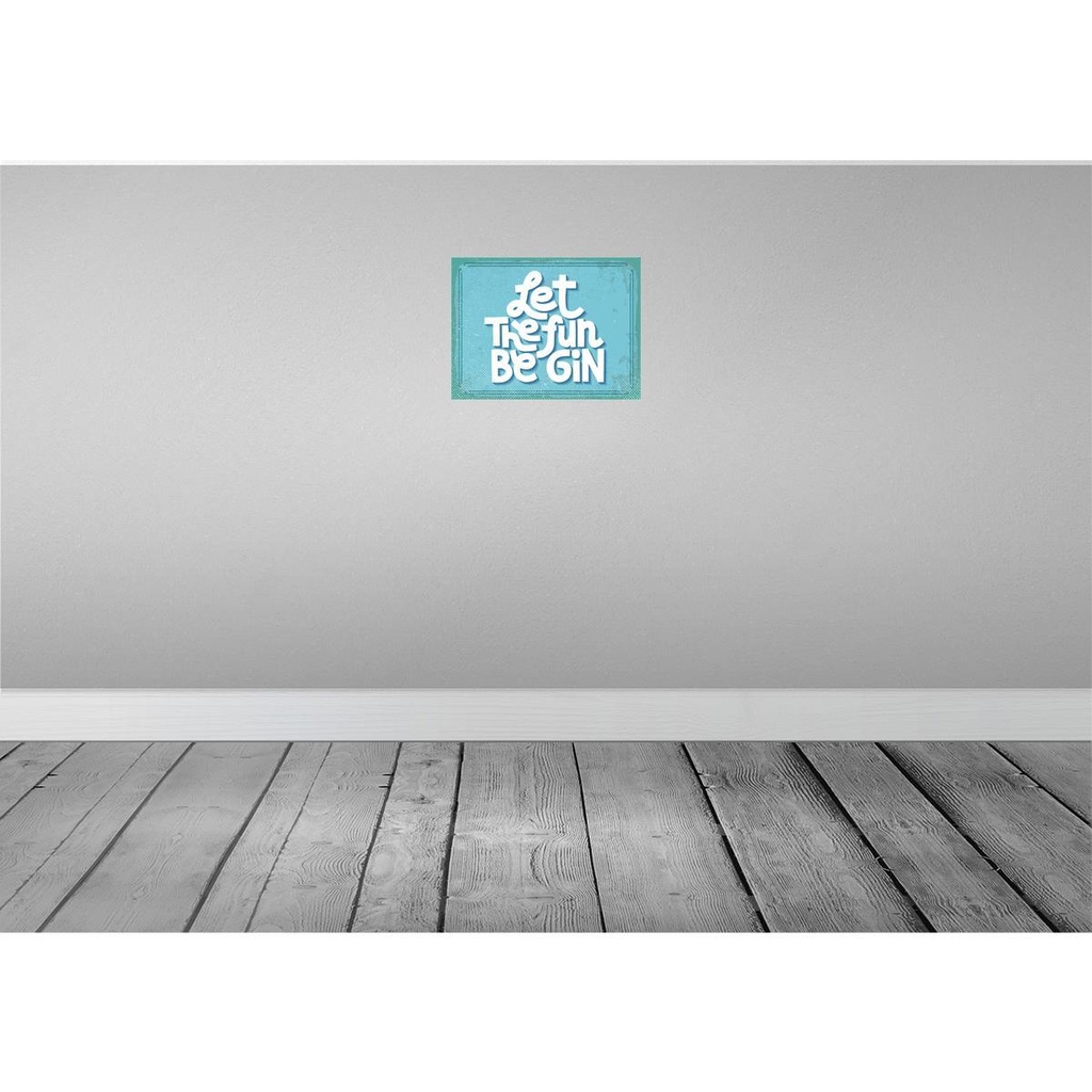 [LA-138742] Blechschild 30x40 cm Alkohol Let the fun be Gin Essen Trinken Bar Club Bild 2