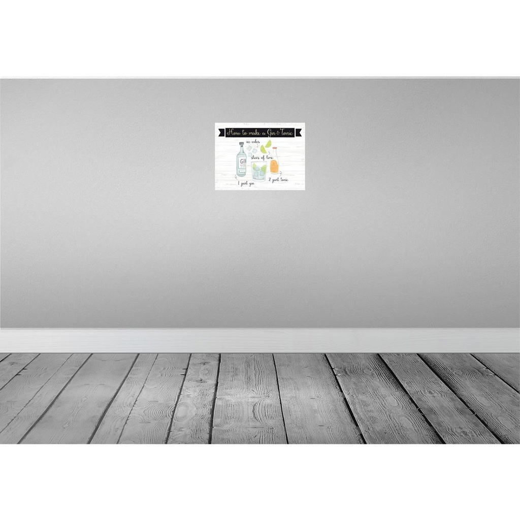 [LA-138745] Blechschild 30x40 cm How to make a Gin & Tonic Essen Trinken Bild 2
