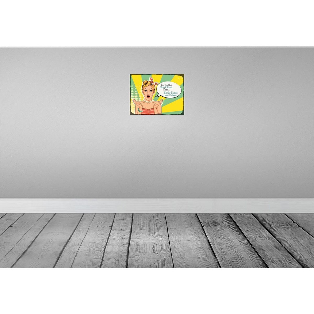 [LA-138752] Blechschild 30x40 cm I´m on the Gin & Tonic Diet Dekoration Bild 2