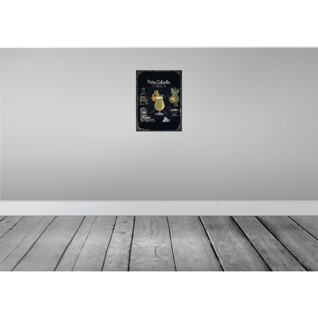 [LA-138759] Blechschild 40x30 cm Pina Colada Coktail Recipe Essen Trinken Bild 2