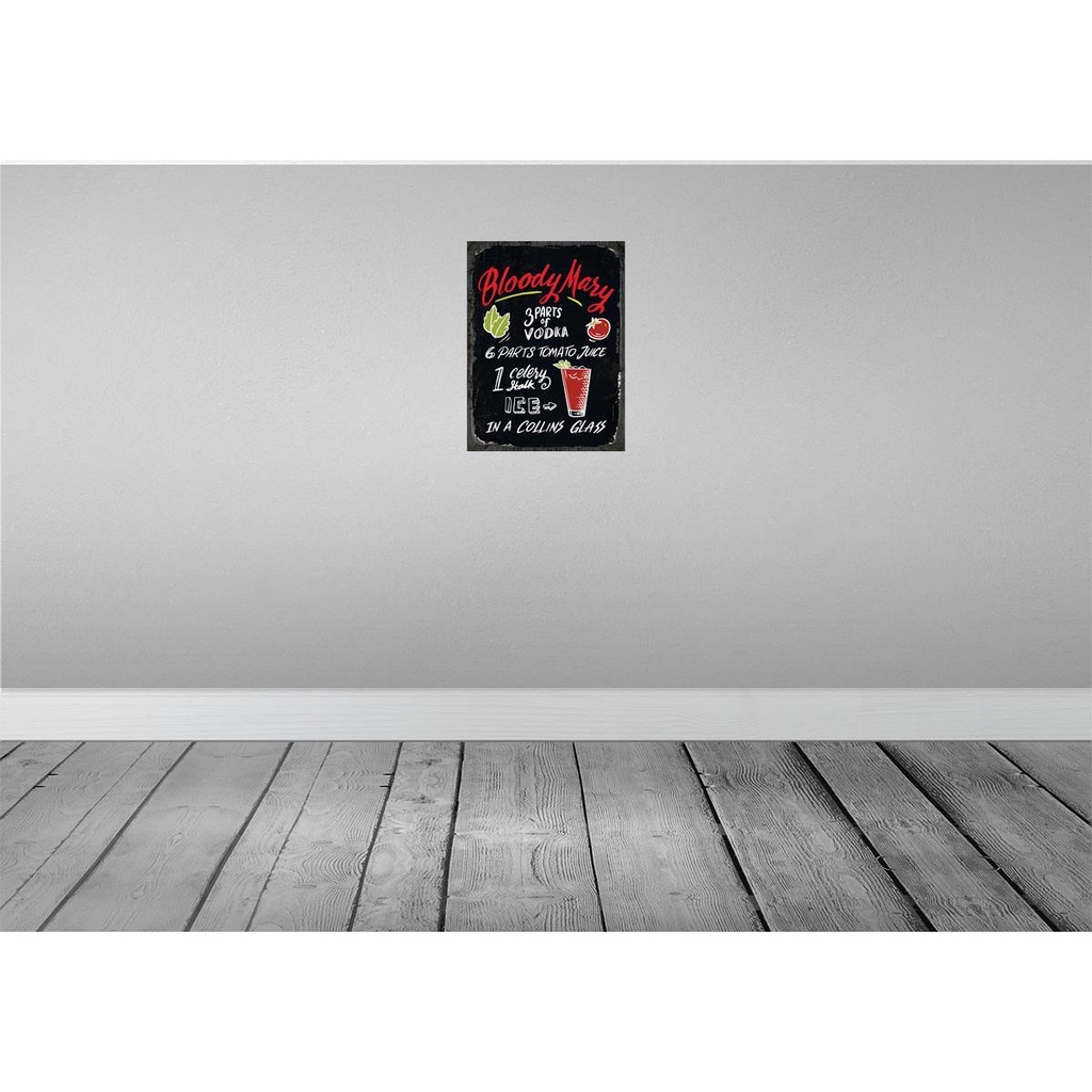 [LA-138762-H] Holzschild 40x30 cm Bloody Mary Cocktail Recipe Essen Trinken Bild 2