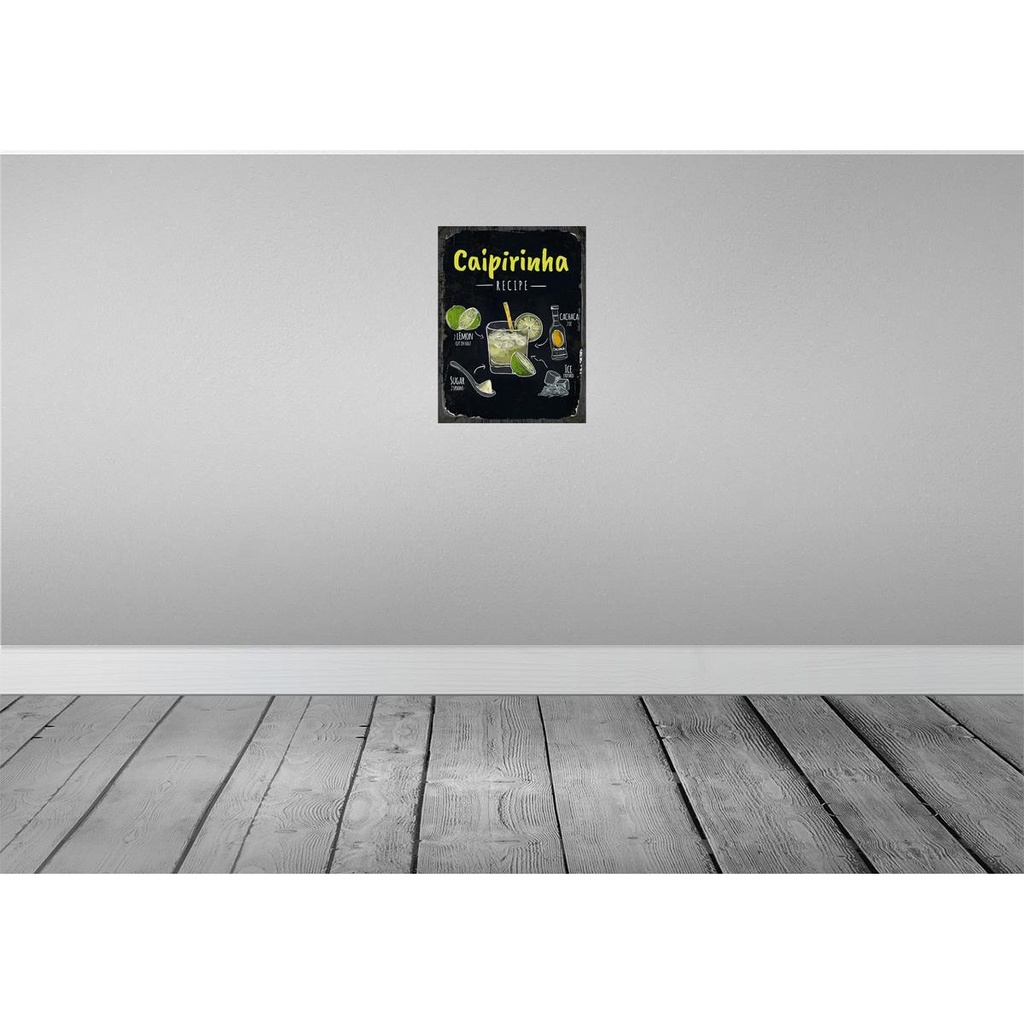[LA-138763-H] Holzschild 40x30 cm Caipirinha Cocktail Recipe Essen Trinken Bild 2