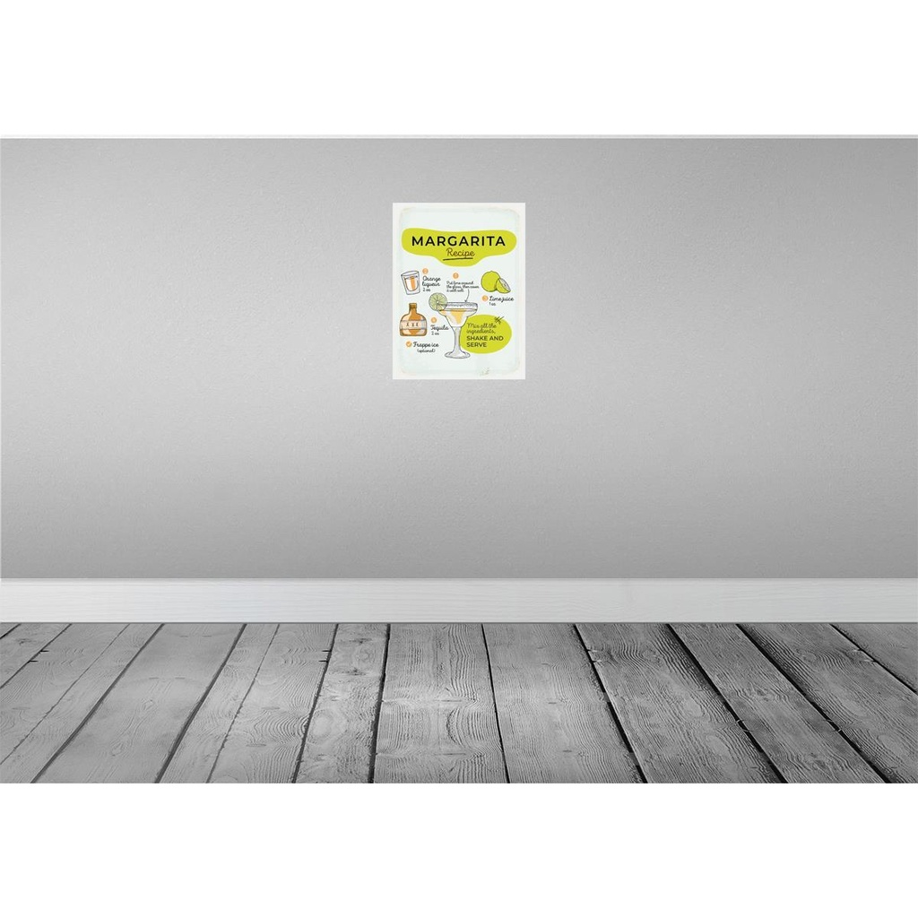 [LA-138771] Blechschild 40x30 cm Margarita Recipe orange lime Essen Trinken Bild 2