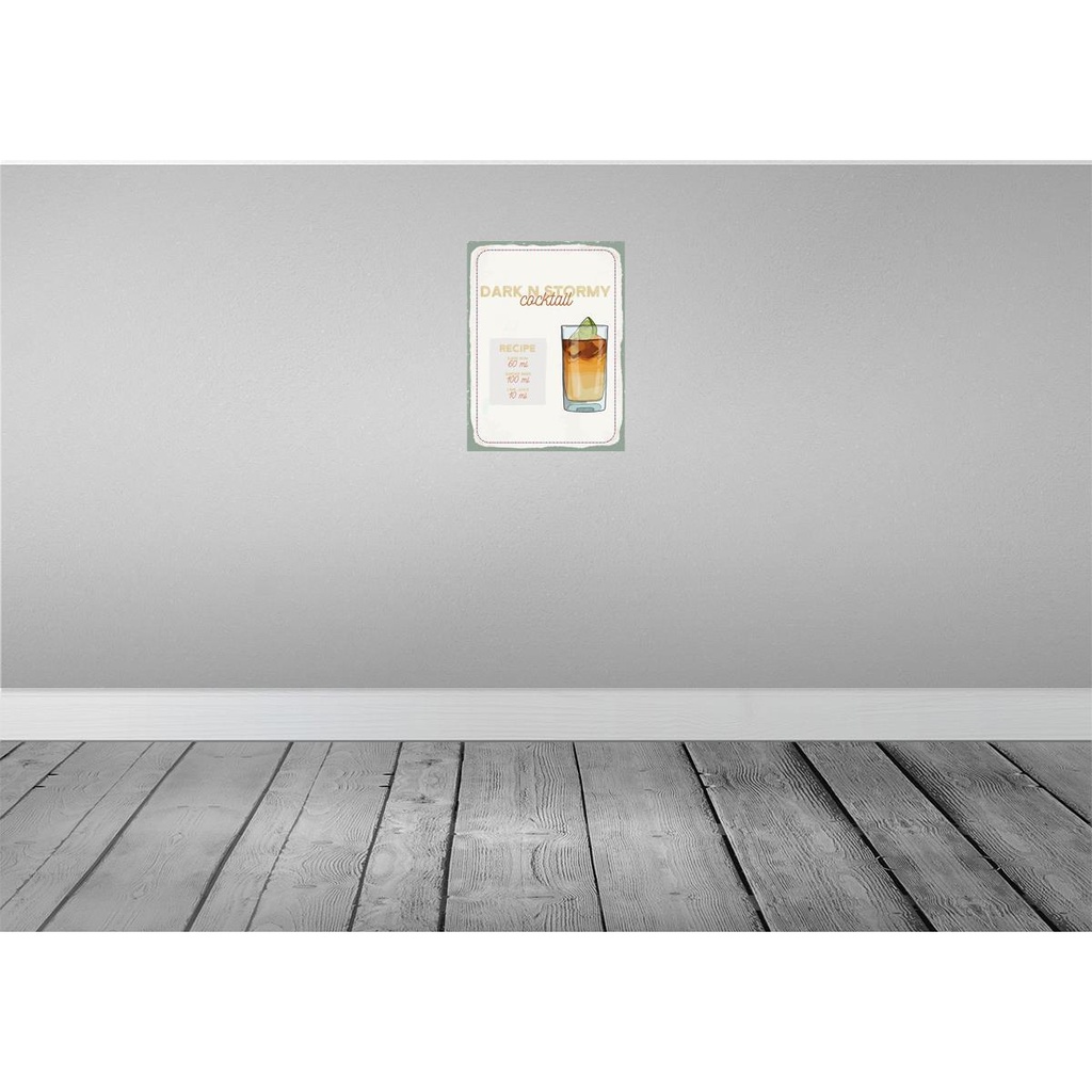 [LA-138776-H] Holzschild 40x30 cm Dark n Stormy Cocktail Recipe Essen Trinken Bild 2