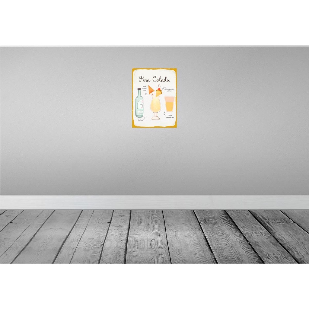 [LA-138778] Blechschild 40x30 cm Pina Colada Cocktail Recipe Essen Trinken Bild 2