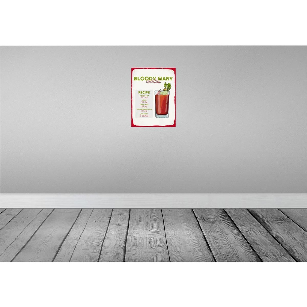 [LA-138781] Blechschild 40x30 cm Bloody Mary Cocktail Recipe Essen Trinken Bild 2