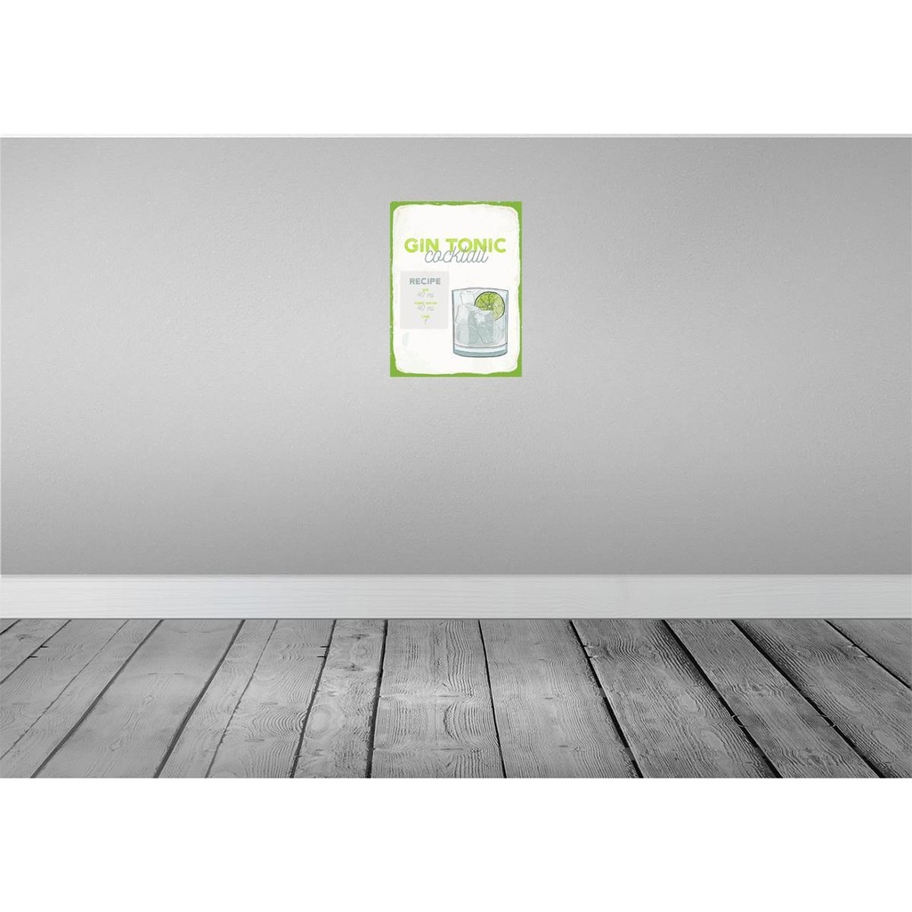 [LA-138783-H] Holzschild 40x30 cm Gin Tonic Cocktail Recipe Essen Trinken Bild 2