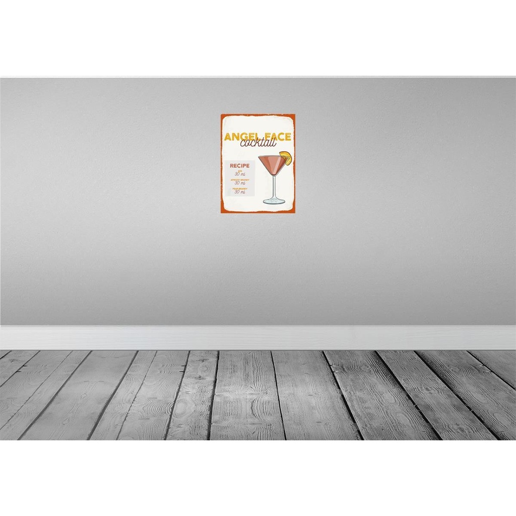 [LA-138784-H] Holzschild 40x30 cm Angel Face Cocktail Recipe Essen Trinken Bild 2